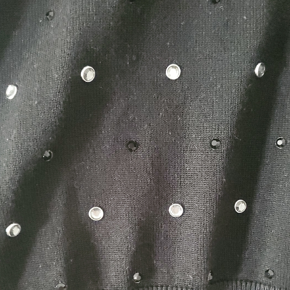DKNY Black Sweater with Rhinestone Studs - Picture 3 of 4